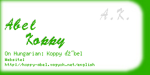 abel koppy business card